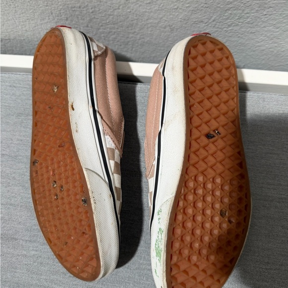 Vans Brown and White Checkered Slip-On Sneakers - Picture 3 of 6